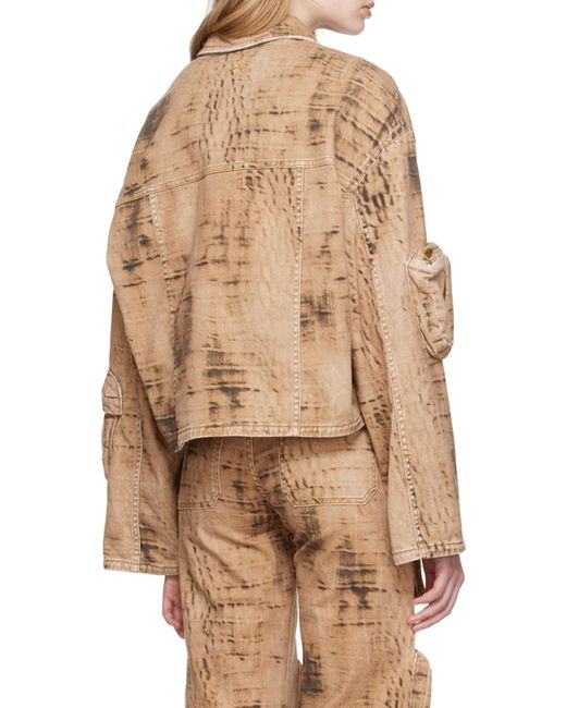 Blumarine Natural Camouflage Pattern Denim Coat