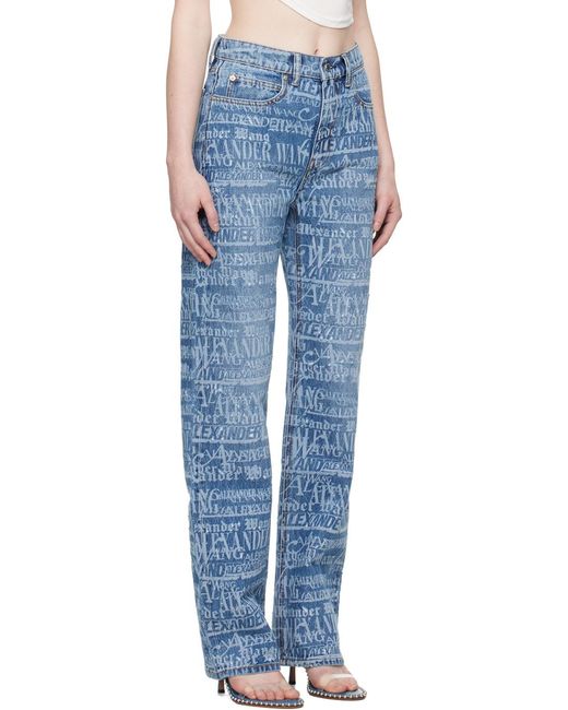 Alexander Wang Blue Ez Mid-Waisted Straight-Leg Jeans