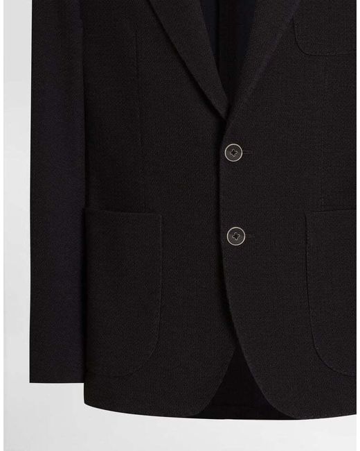 Dolce & Gabbana Black Single-Breasted Taormina Jersey Jacket for men