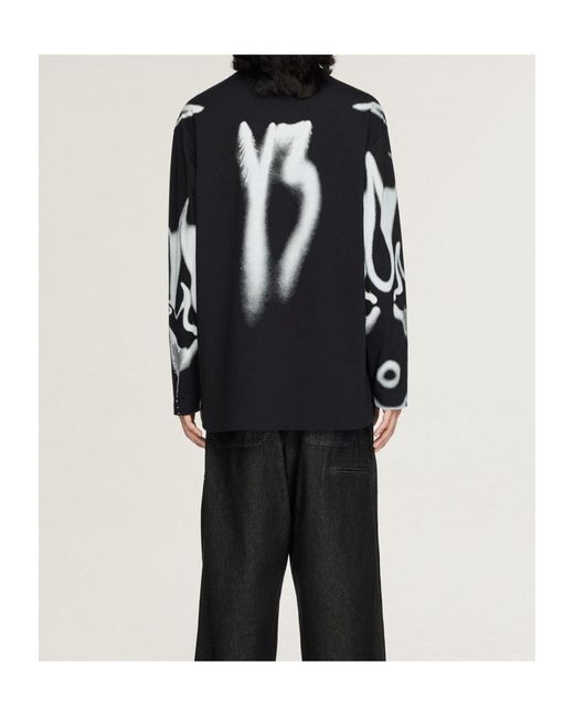 Y-3 Black Chito Graphic Long-Sleeve T-Shirt for men