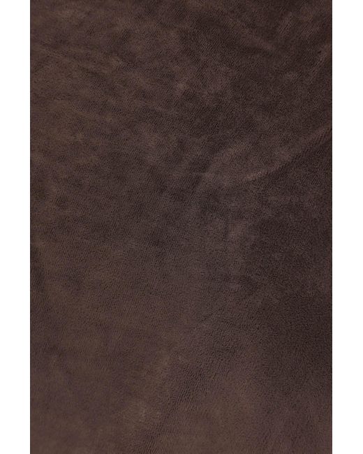 Rick Owens Brown Draped Cowl-Neck Top