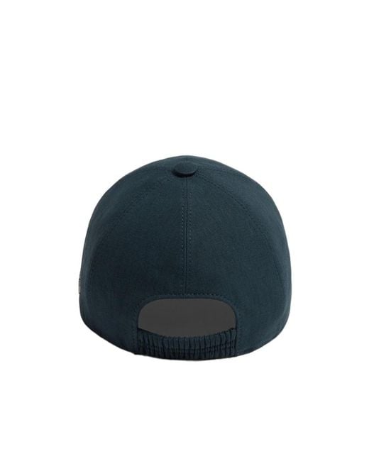 Zegna Blue Oasi Lino Baseball Cap for men