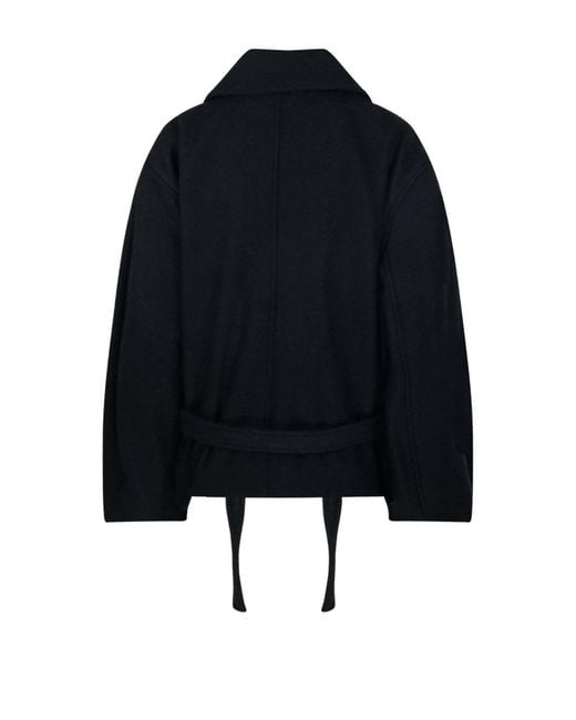 Lemaire Black Short Wrap Coat