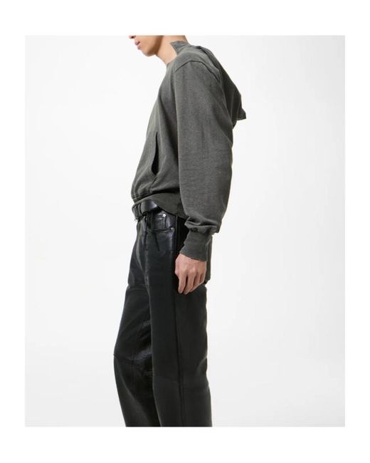 Our Legacy Gray Washed Fleece Hoodie for men