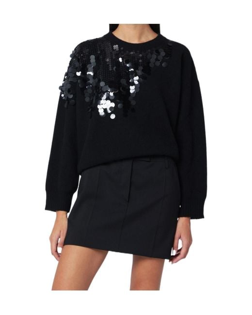 Roberto Collina Black Sequin-Embellished Knitwear
