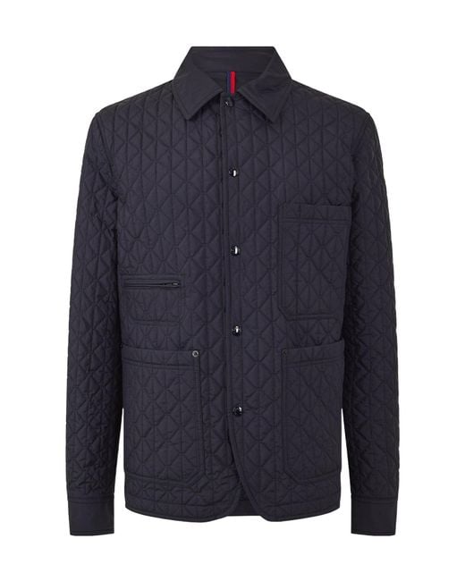 Moncler Blue Shirt-Style Thin Collar Jacket for men