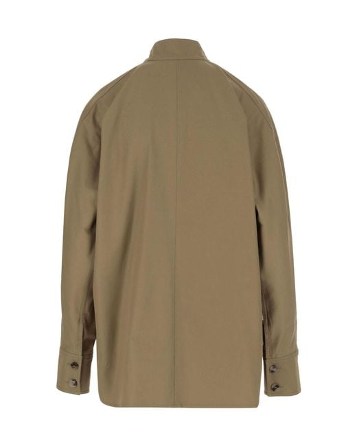 Saint Laurent Green Saharienne Buttoned Long-Sleeved Shirt