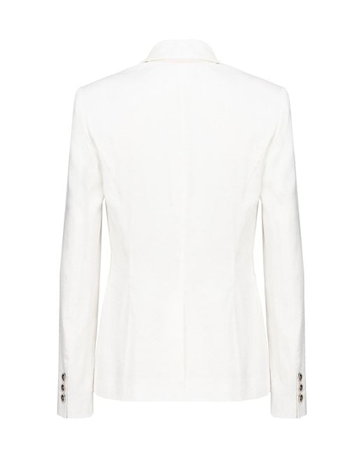 Pinko White Single-Breasted Tailored Blazer