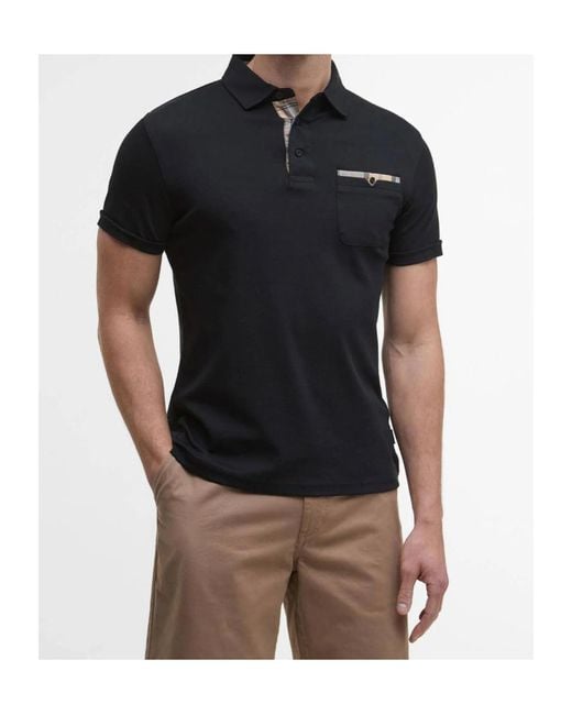 Barbour Black Corpatch Tailored Short-Sleeved Polo Shirt for men