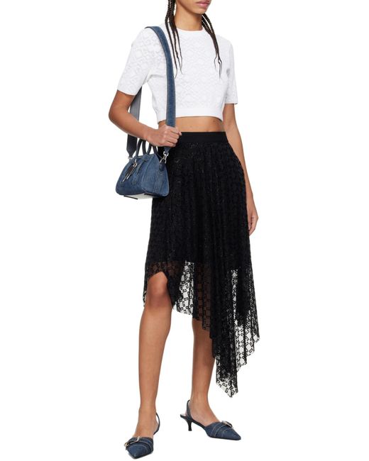 Givenchy White Monogram 72 Jacquard Short-Sleeve Knit Top