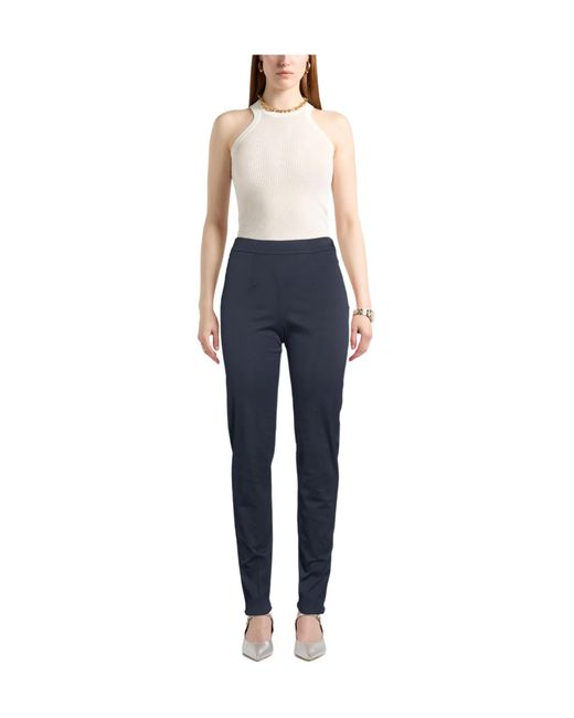 Weekend by Maxmara Blue Minimalist Slim-Fit Long Pants