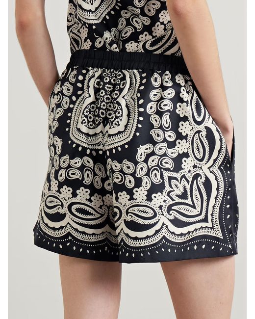 Nili Lotan Black Frances Printed Shorts