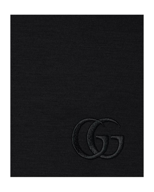 Gucci Black Rayon Jersey T-Shirt With Embroidery
