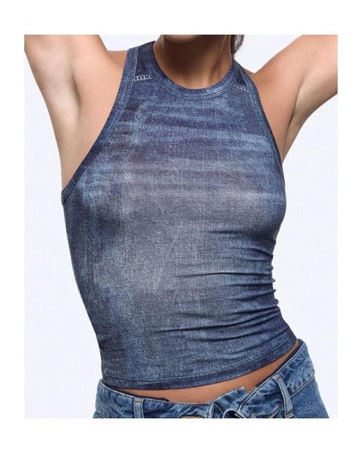 Liu Jo Blue Denim-Finish Top