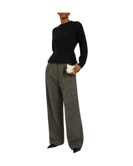 Lisa Yang Black Waist-Cinched Knitted Sweater
