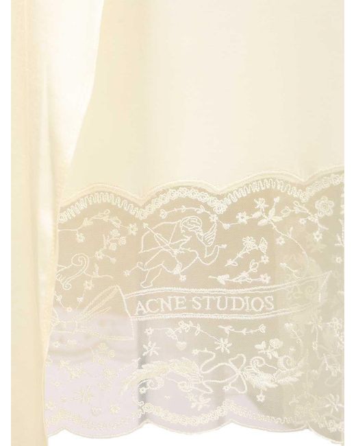Acne Natural Asymmetric Lace Detailed Skirt