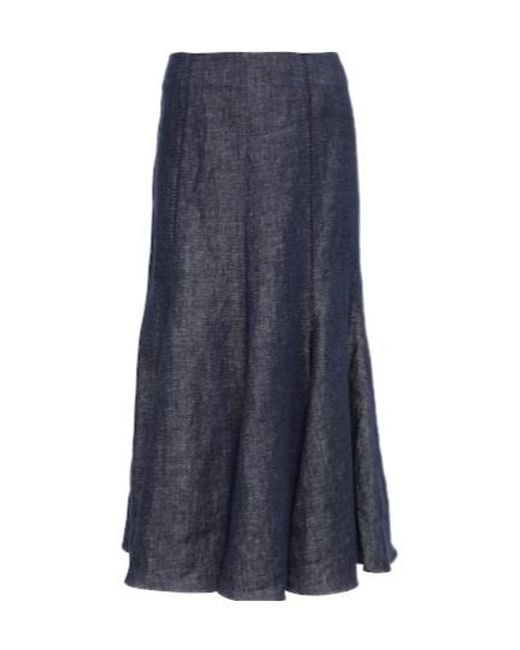 Gabriela Hearst Blue Linen Maxi Skrit
