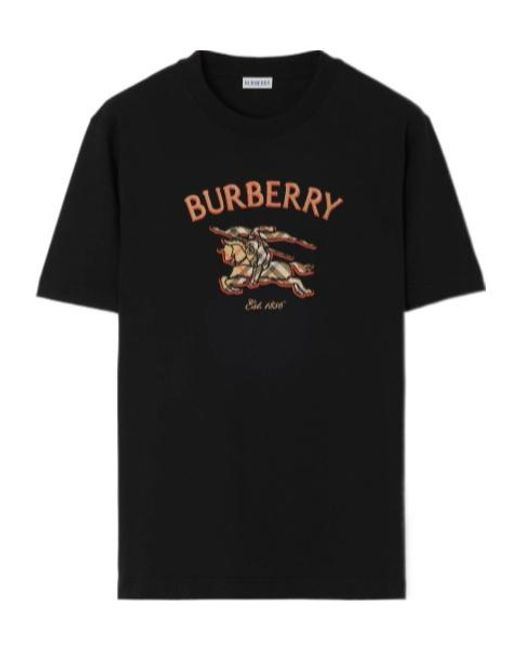 Burberry Black Knight Check Cotton T-Shirt for men