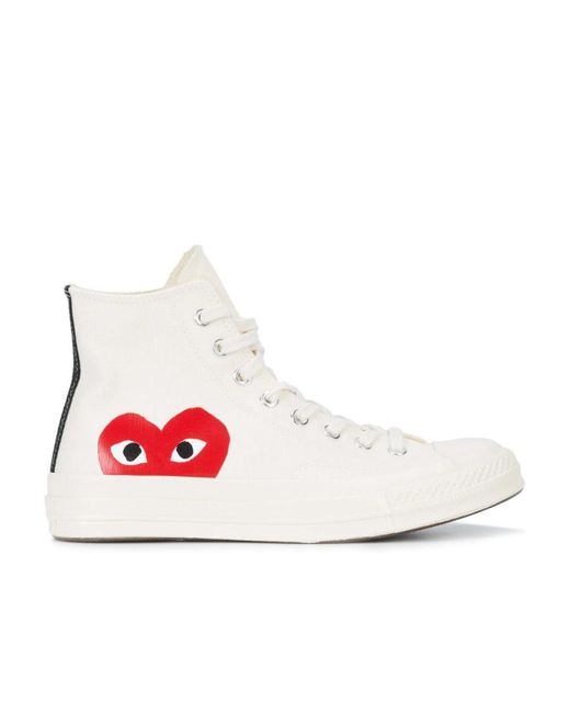 COMME DES GARÇONS PLAY White Popular Converse Canvas Sneakers for men