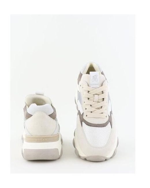 Hogan White Hyperactive Round Toe Sneakers