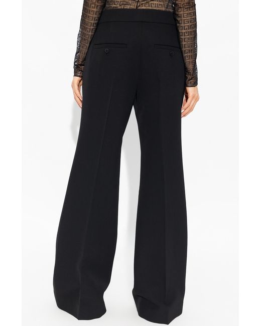 Givenchy Black Pleat Detailed Flared Trousers