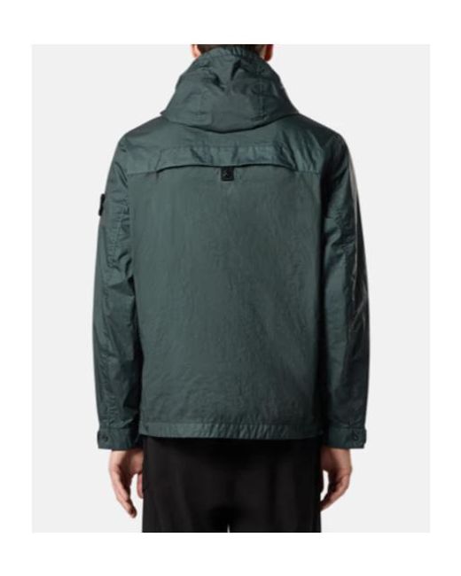 Stone Island Green Compass Patch Hooded Jacket for men