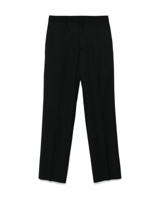 Tagliatore Black Straight Leg Tailored Pants for men