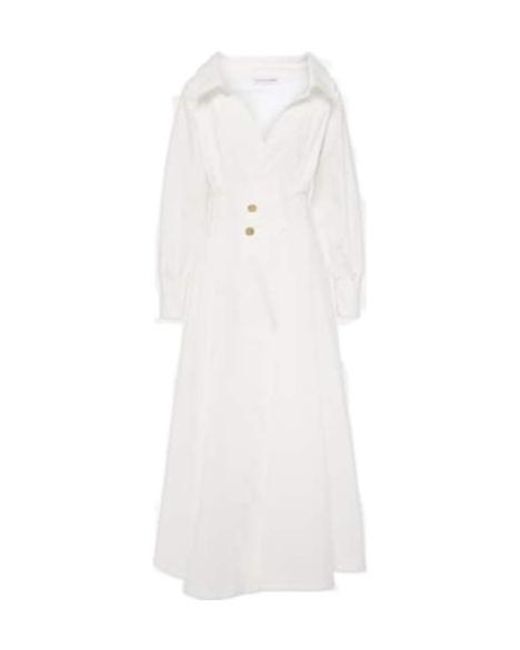 Altuzarra White Isabela Cotton-Blend Midi Dress