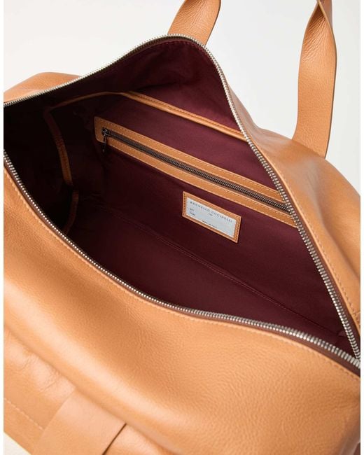 Brunello Cucinelli Natural Leather Holdall for men