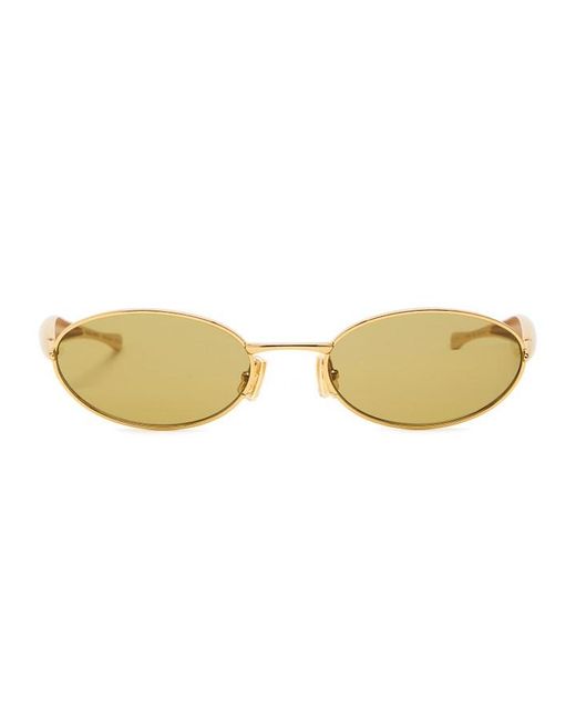 Bottega Veneta Metallic Oval-Frame Sunglasses