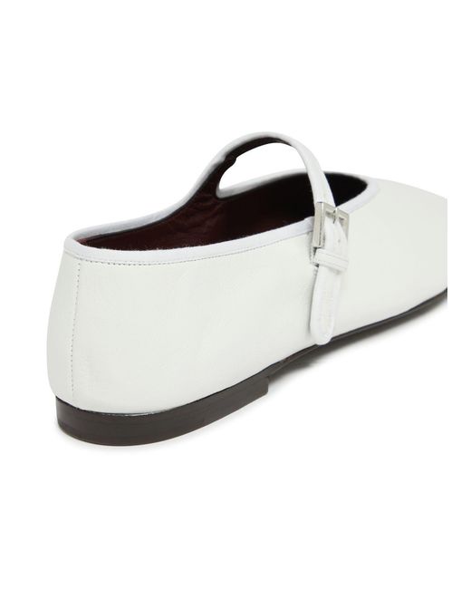 The Row White Round Head Ballet Shoes