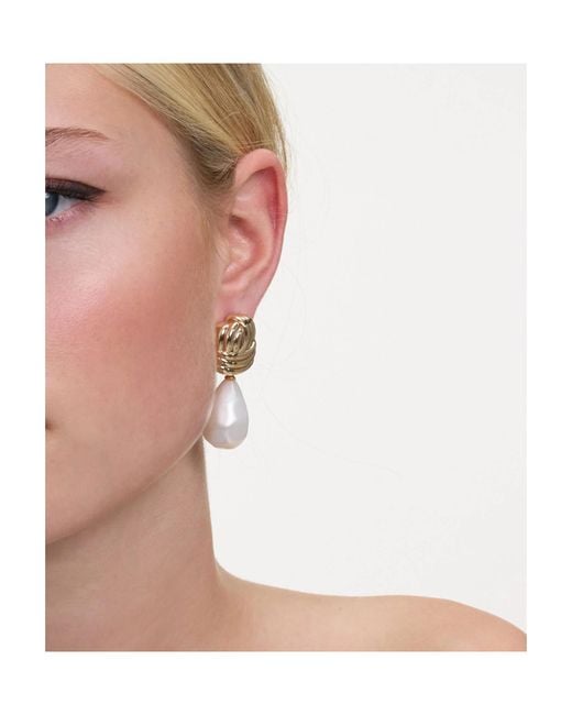 Self-Portrait Metallic Knot Embellished Earrings