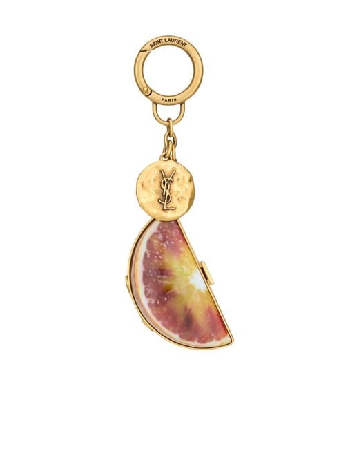 Saint Laurent White Wedge-Shaped Keychain