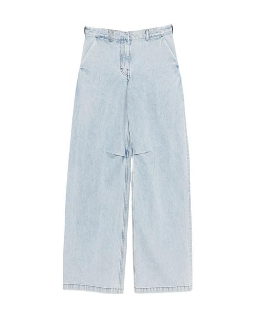 Entire studios Blue Front Split Wide Leg Jeans