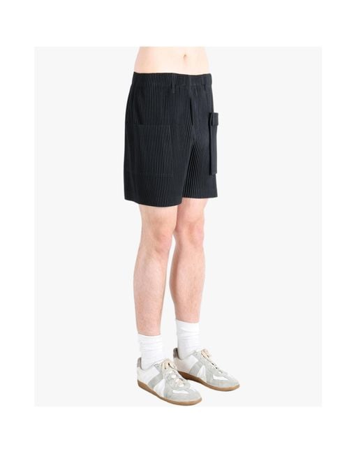 Homme Plissé Issey Miyake Black Homme Plissé Issey Miyake Pleated Shorts for men