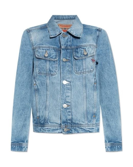 DIESEL Blue De-Bonny Button-Up Denim Jacket