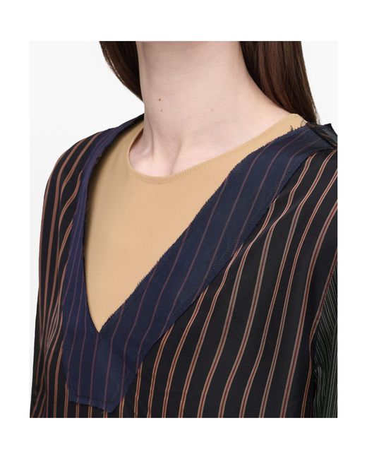 Maison Margiela Blue Printed Long-Sleeve Top