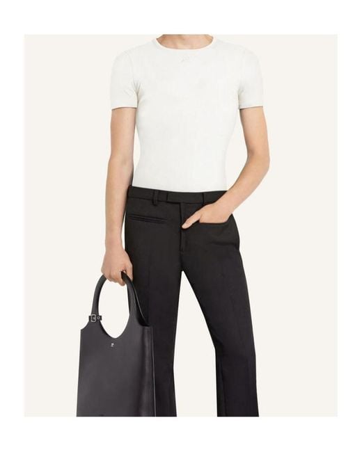 Courreges White Courrèges Logo Crew Neck T-Shirt for men