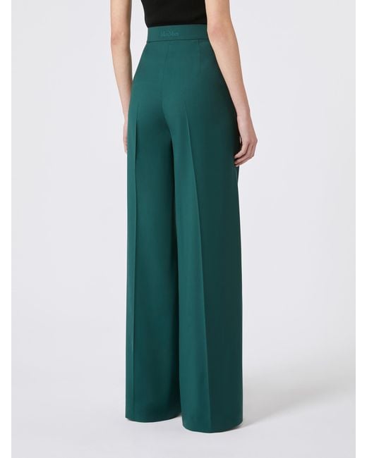 Max Mara Green Fernet Palazzo Pants