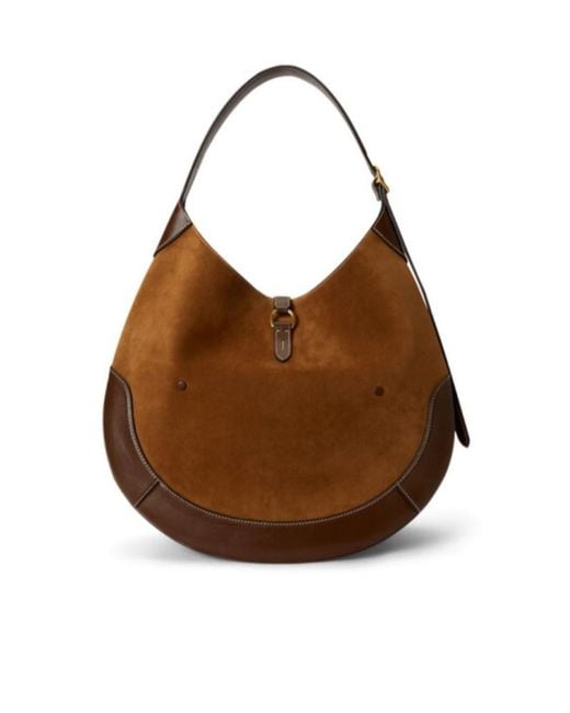 Polo Ralph Lauren Brown Half Moon Shoulder Bag