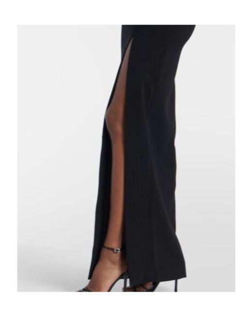 Rebecca Vallance Black Amery Embellished Puff-Sleeve Gown