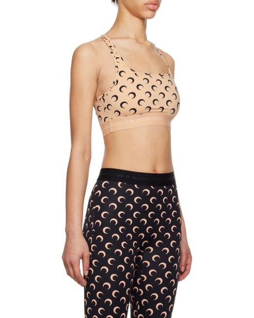 MARINE SERRE Blue All Over Moon Cropped Top