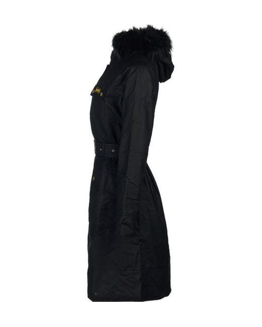 Barbour Black Logo Long-Sleeved Coat