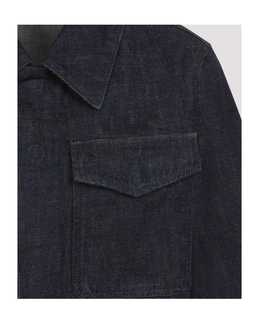 Lemaire Blue Long Sleeved Cropped Jacket