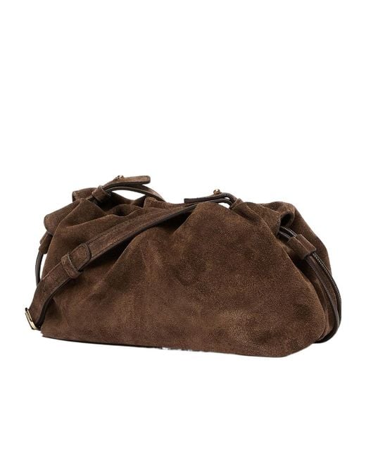 Marella Brown Suede Clutch