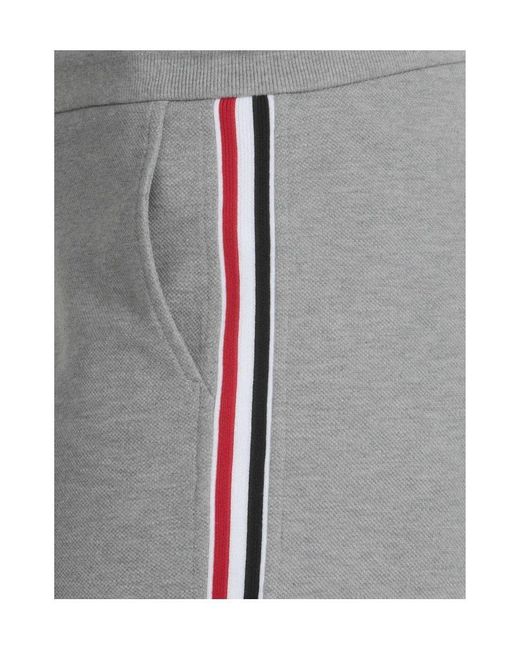Thom Browne Gray Rwb Striped Drawstring Shorts