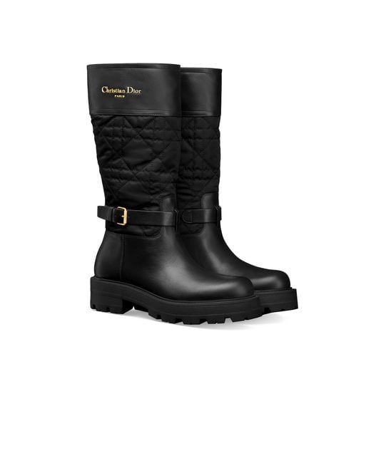 Dior Black Christian D-Town Buckle Detailed Boots