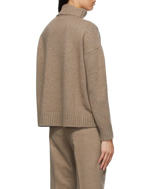 Max Mara Brown Trau Turtleneck Pullover