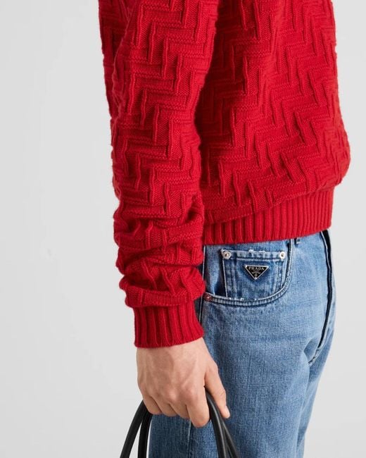 Prada Blue Logo Patch Straight Leg Jeans for men