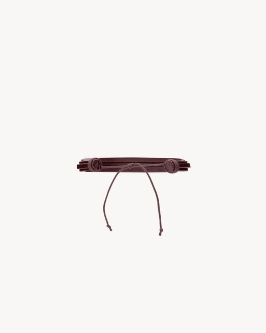 Saint Laurent Brown Cassandre Multi-Strand Bracelet